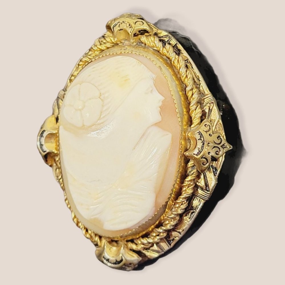 Antique Finely Carved Natural Shell Cameo 1920's B - Picture 2 of 6